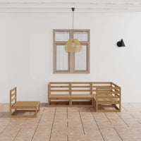 vidaXL 5 pcs conjunto lounge de jardim pinho maciço branco