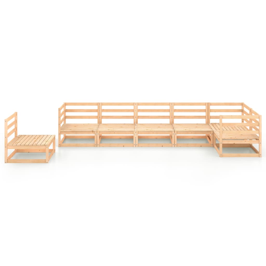 vidaXL 7 pcs conjunto lounge de jardim pinho maciço branco