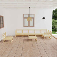 vidaXL 8 pcs conjunto lounge de jardim pinho maciço