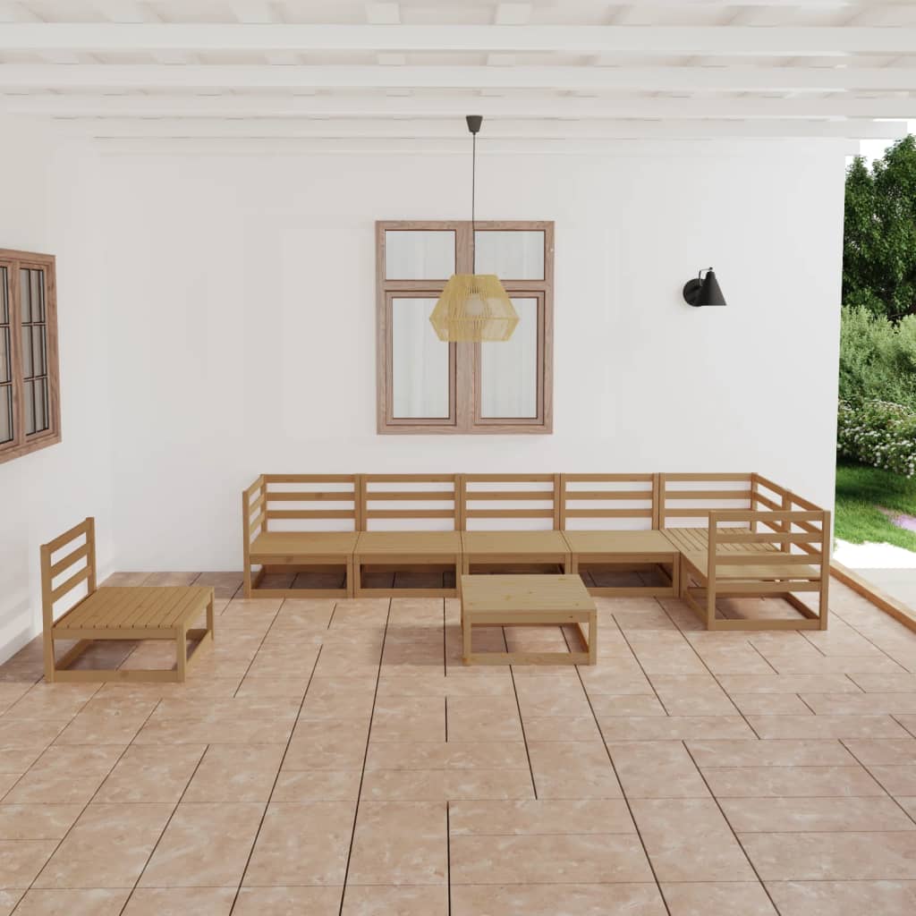 vidaXL 8 pcs conjunto lounge de jardim pinho maciço