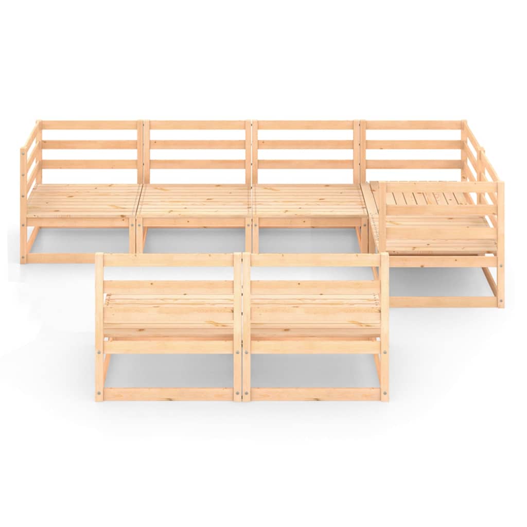 vidaXL 7 pcs conjunto lounge de jardim pinho maciço branco