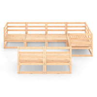 vidaXL 7 pcs conjunto lounge de jardim pinho maciço branco