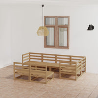 vidaXL 7 pcs conjunto lounge de jardim pinho maciço branco