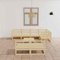 vidaXL 8 pcs conjunto lounge de jardim pinho maciço