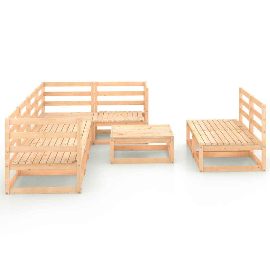 vidaXL 8 pcs conjunto lounge de jardim pinho maciço