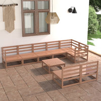 vidaXL 9 pcs conjunto lounge de jardim pinho maciço preto