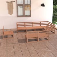 vidaXL 8 pcs conjunto lounge de jardim pinho maciço cinzento