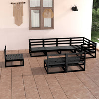 vidaXL 8 pcs conjunto lounge de jardim pinho maciço cinzento