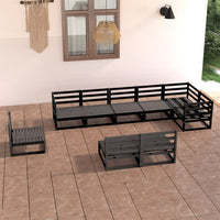 vidaXL 9 pcs conjunto lounge de jardim pinho maciço cinzento