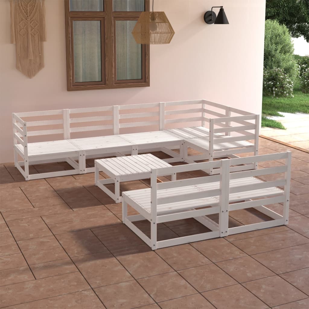 vidaXL 8 pcs conjunto lounge de jardim pinho maciço