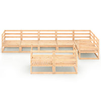 vidaXL 8 pcs conjunto lounge de jardim pinho maciço