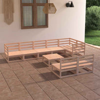vidaXL 9 pcs conjunto lounge de jardim pinho maciço
