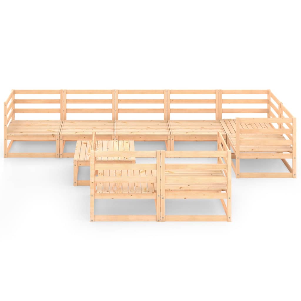 vidaXL 9 pcs conjunto lounge de jardim pinho maciço
