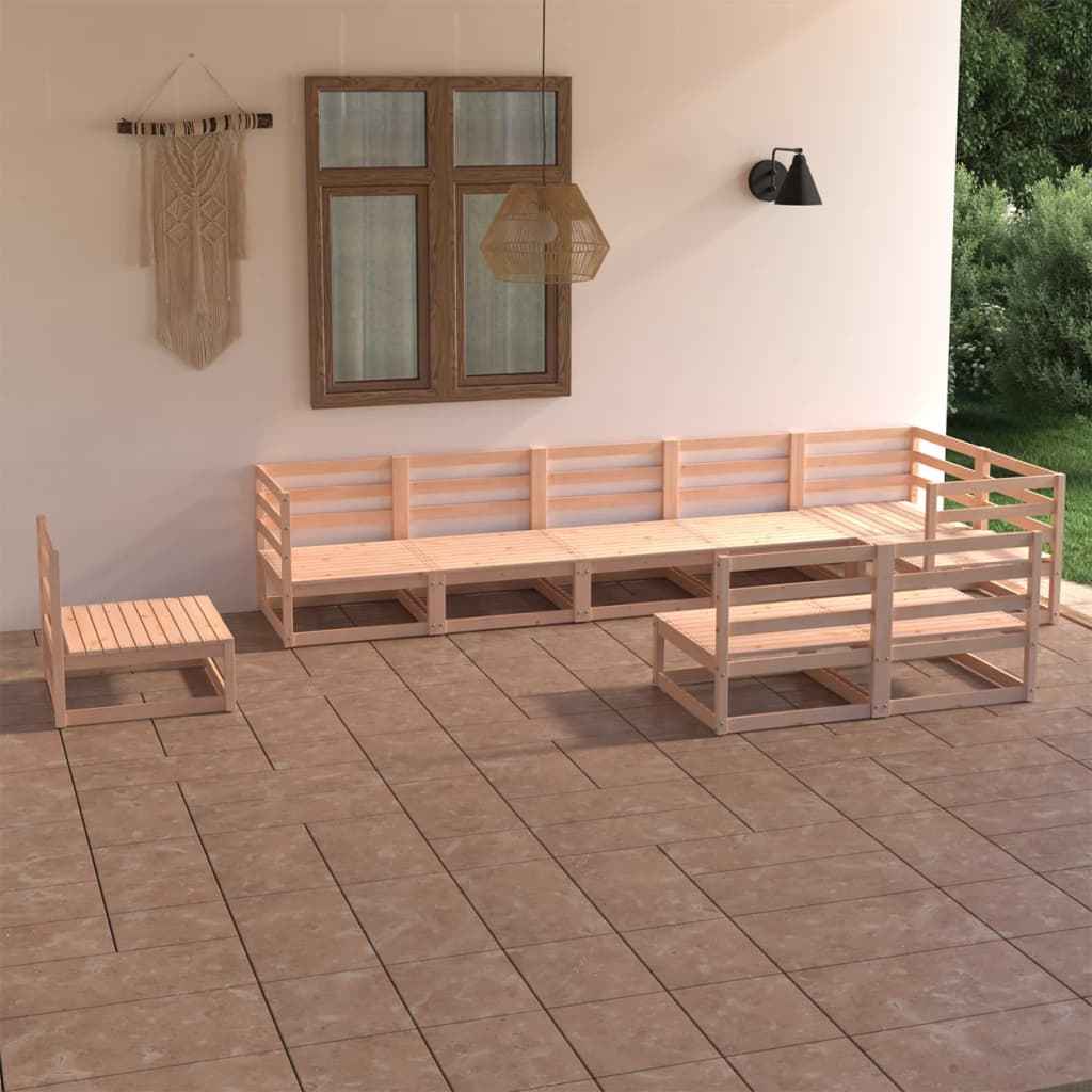 vidaXL 9 pcs conjunto lounge de jardim pinho maciço