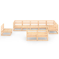 vidaXL 9 pcs conjunto lounge de jardim pinho maciço
