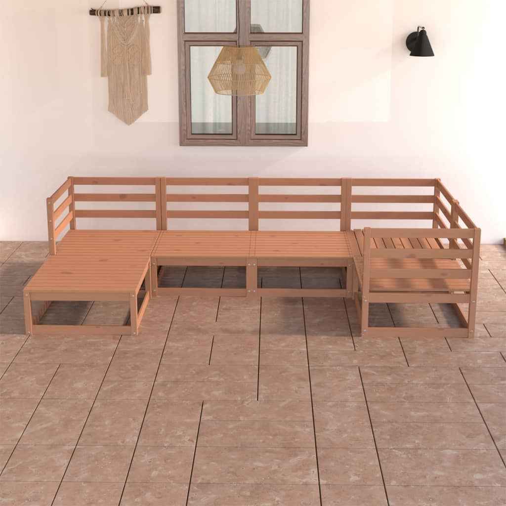 vidaXL 6 pcs conjunto lounge de jardim pinho maciço