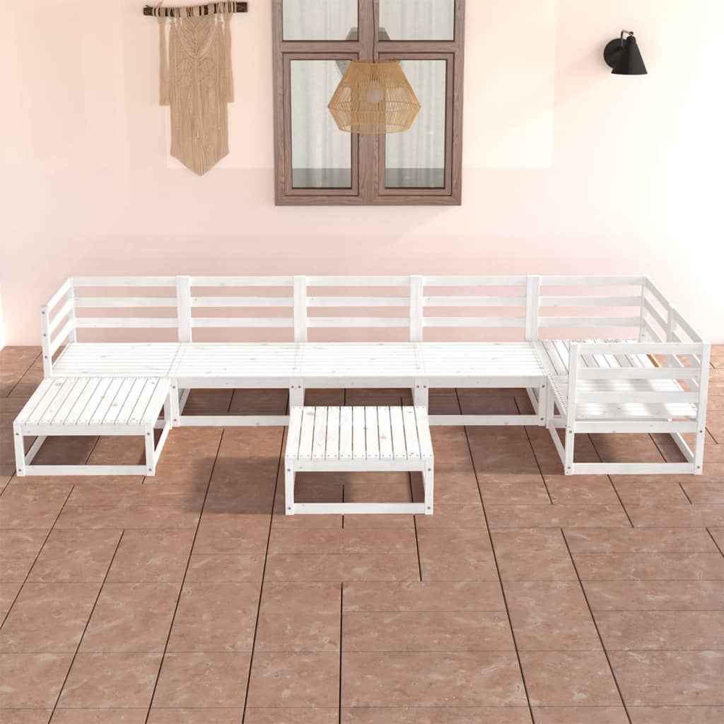 vidaXL 8 pcs conjunto lounge de jardim pinho maciço