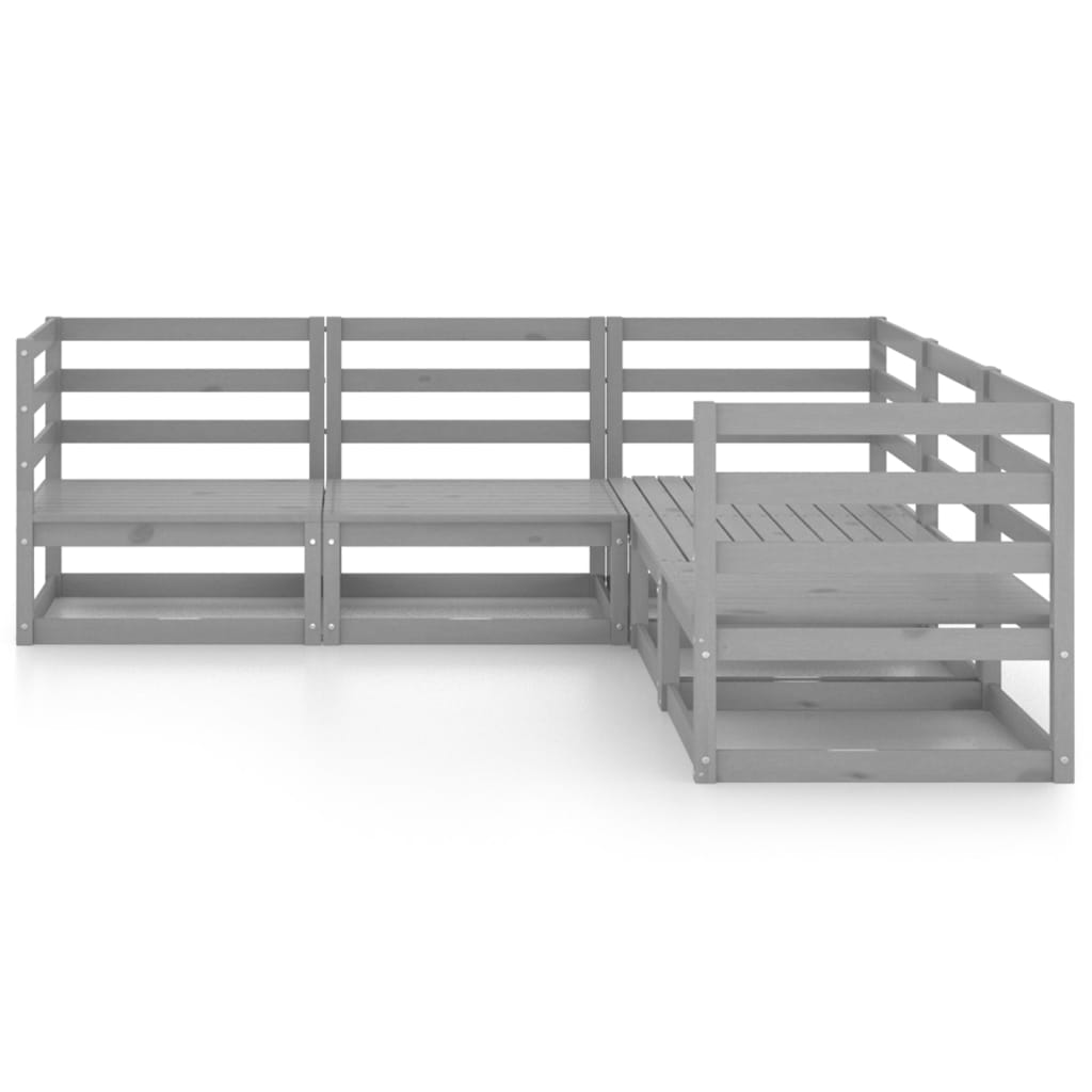 vidaXL 5 pcs conjunto lounge de jardim pinho sólido branco