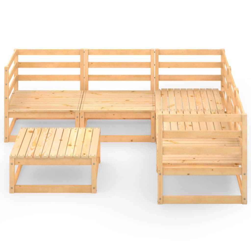 vidaXL 6 pcs conjunto lounge de jardim pinho maciço