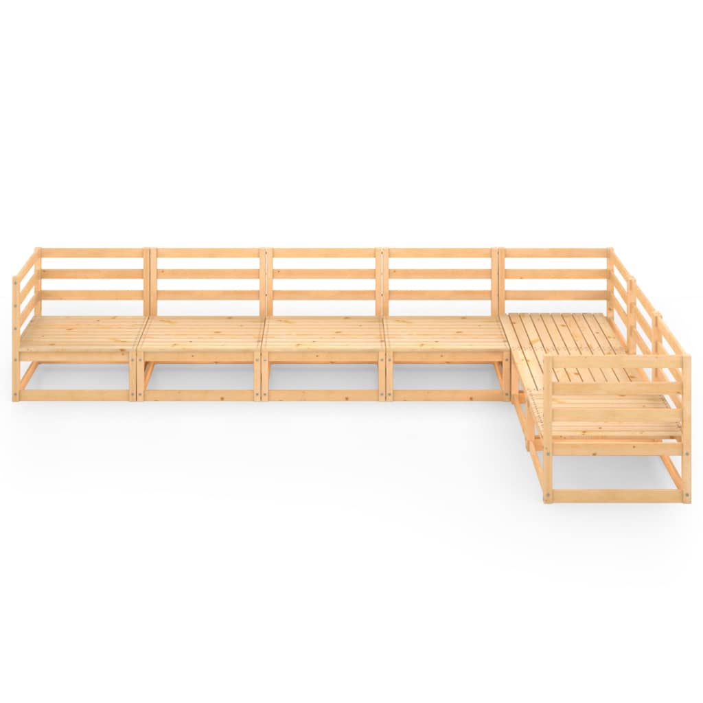 vidaXL 7 pcs conjunto lounge de jardim pinho sólido branco