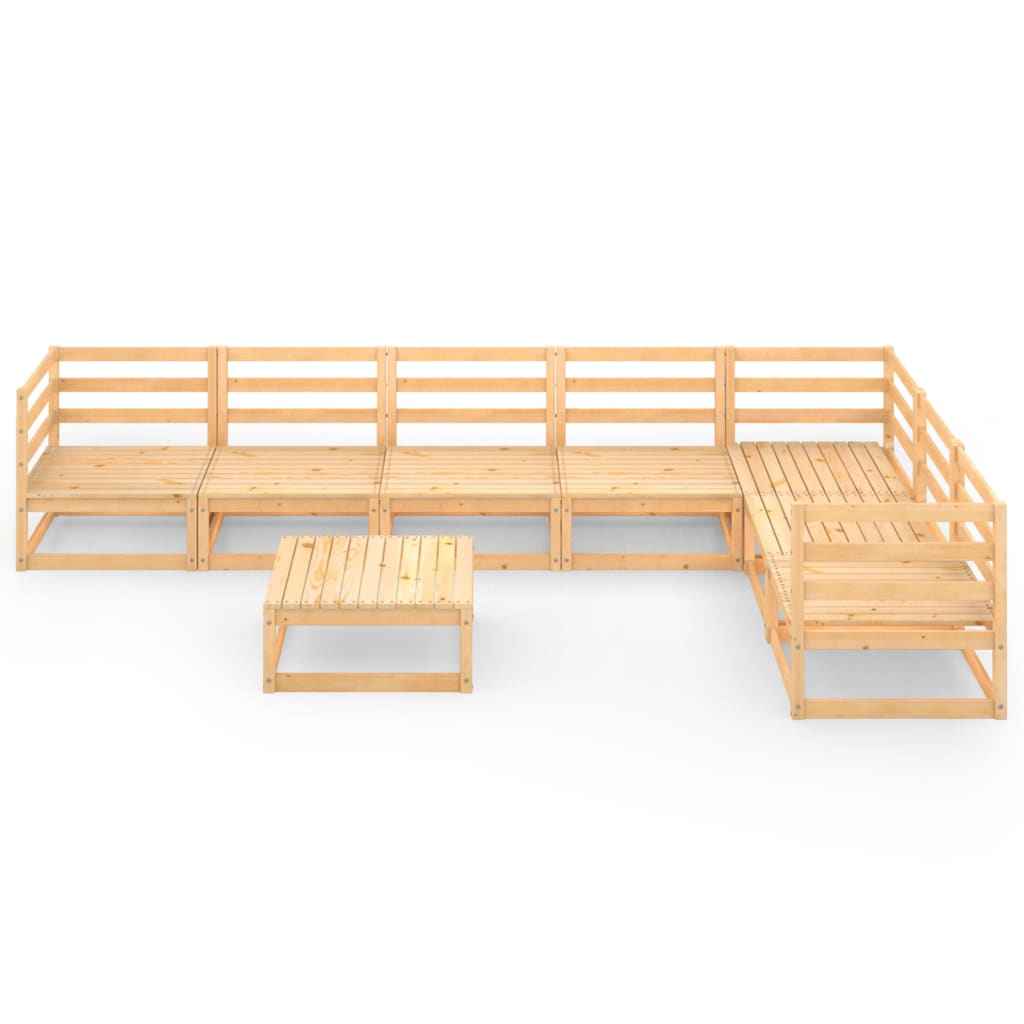 vidaXL 8 pcs conjunto lounge de jardim pinho maciço