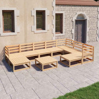 vidaXL 10 pcs conjunto lounge de jardim pinho maciço