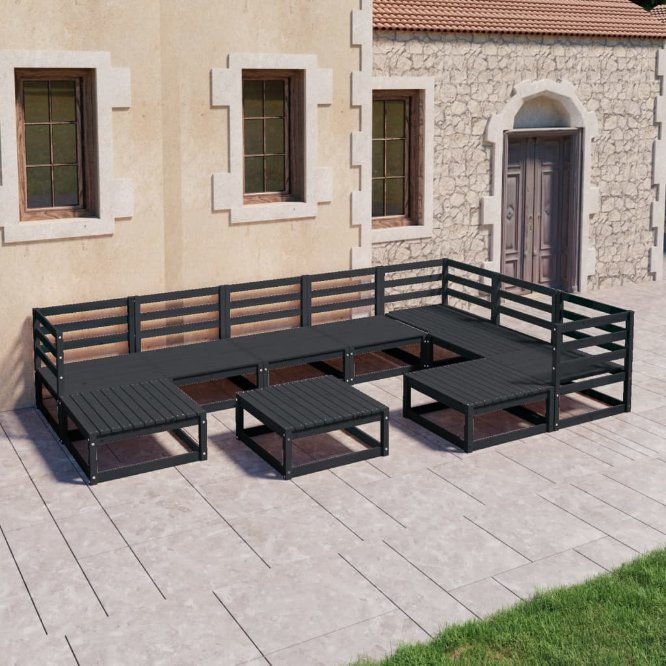 vidaXL 10 pcs conjunto lounge de jardim pinho maciço