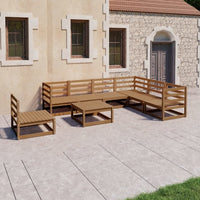 vidaXL 8 pcs conjunto lounge de jardim pinho sólido castanho mel