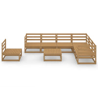 vidaXL 8 pcs conjunto lounge de jardim pinho sólido castanho mel