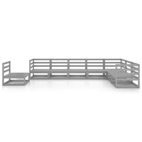 vidaXL 8 pcs conjunto lounge de jardim pinho sólido cinzento