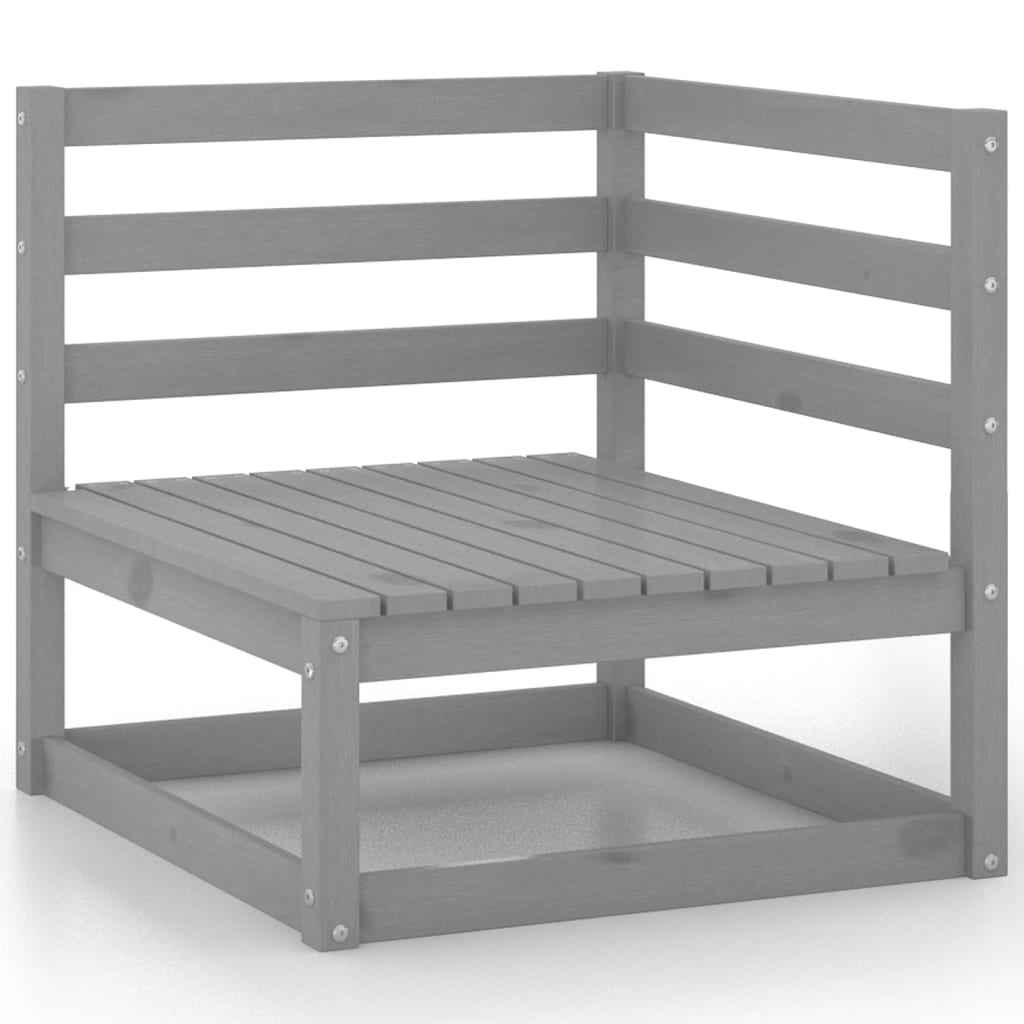 vidaXL 8 pcs conjunto lounge de jardim pinho sólido cinzento