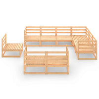 vidaXL 9 pcs conjunto lounge de jardim pinho maciço