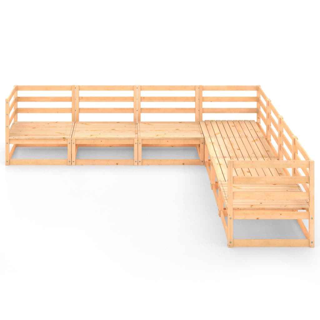 vidaXL 7 pcs conjunto lounge de jardim pinho maciço