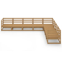 vidaXL 8 pcs conjunto lounge de jardim pinho sólido castanho mel