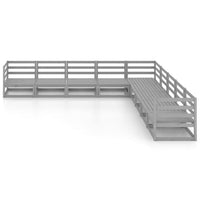 vidaXL 9 pcs conjunto lounge de jardim pinho sólido cinzento