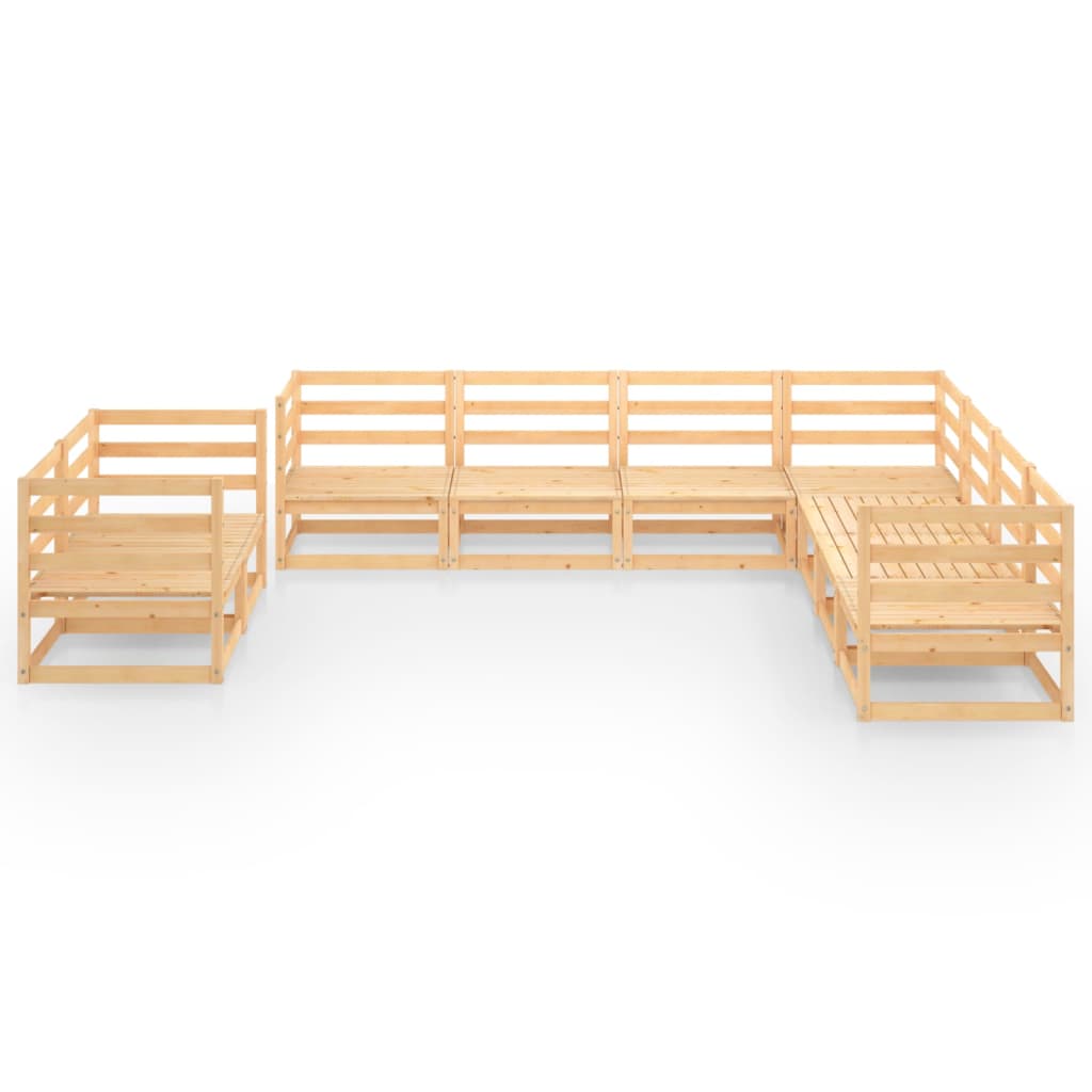 vidaXL 9 pcs conjunto lounge de jardim pinho maciço branco