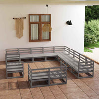 vidaXL 13 pcs conjunto lounge de jardim pinho maciço