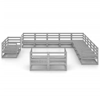 vidaXL 13 pcs conjunto lounge de jardim pinho maciço