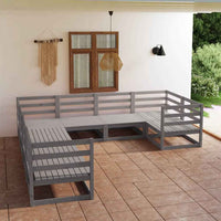 vidaXL 8 pcs conjunto lounge de jardim pinho maciço
