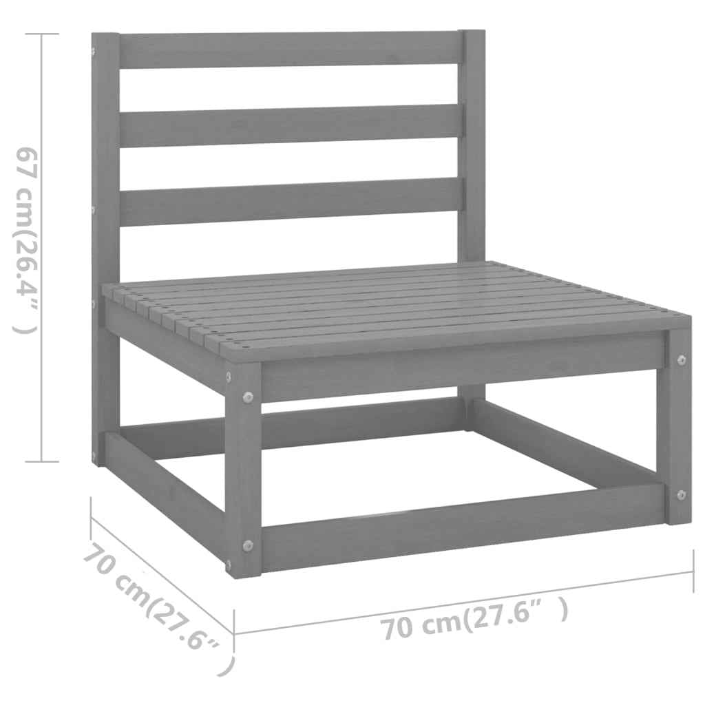 vidaXL 8 pcs conjunto lounge de jardim pinho maciço