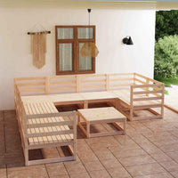 vidaXL 9 pcs conjunto lounge de jardim pinho maciço