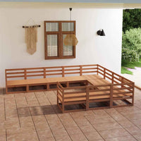 vidaXL 10 pcs conjunto lounge de jardim pinho maciço