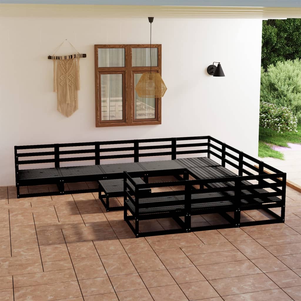 vidaXL 11 pcs conjunto lounge de jardim pinho maciço