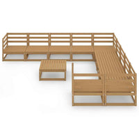 vidaXL 11 pcs conjunto lounge de jardim pinho maciço