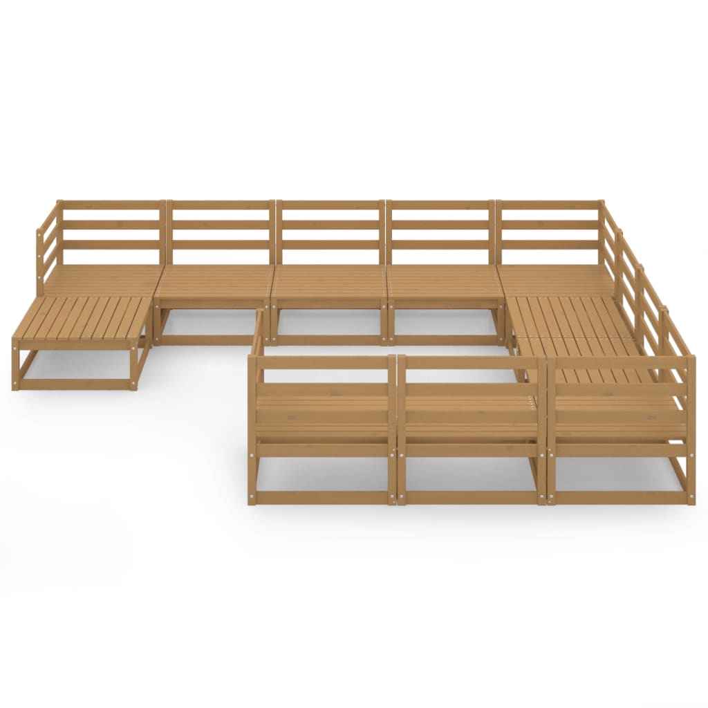 vidaXL 11 pcs conjunto lounge de jardim pinho maciço