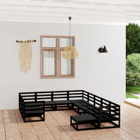 vidaXL 11 pcs conjunto lounge de jardim c/ almofadões pinho maciço