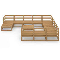 vidaXL 12 pcs conjunto lounge de jardim pinho maciço