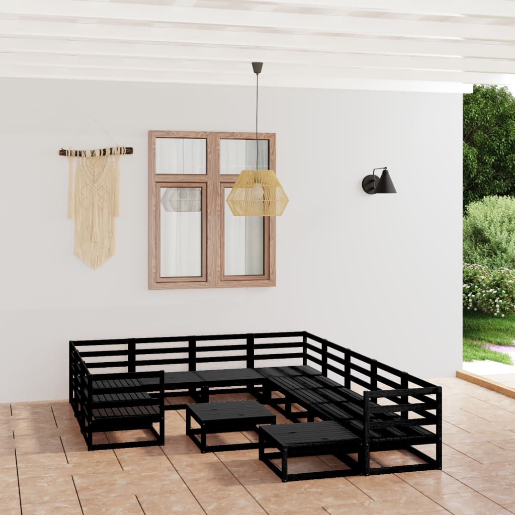 vidaXL 12 pcs conjunto lounge de jardim pinho maciço