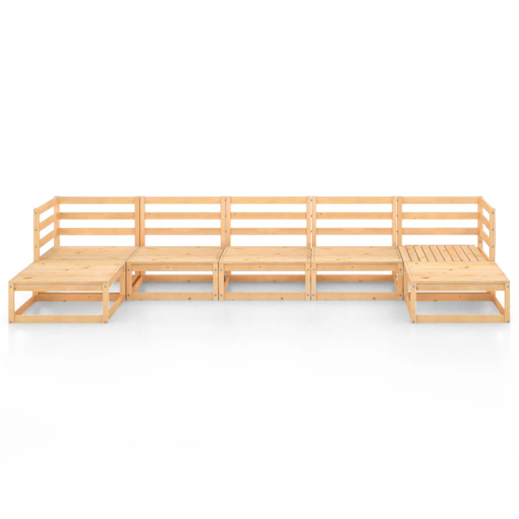 vidaXL 7 pcs conjunto lounge de jardim pinho maciço