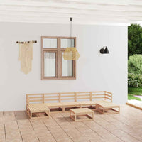 vidaXL 8 pcs conjunto lounge de jardim pinho maciço
